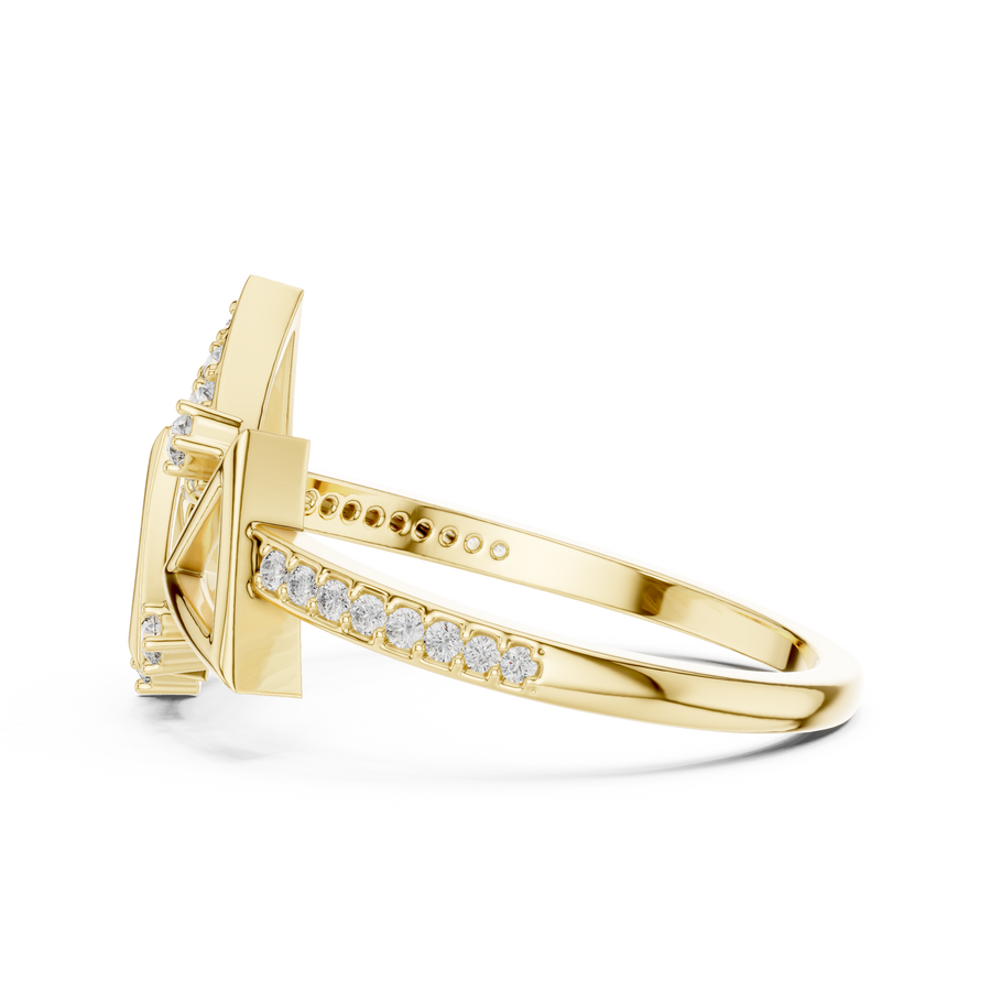 Elvarienne Geometric Round Diamond Ring