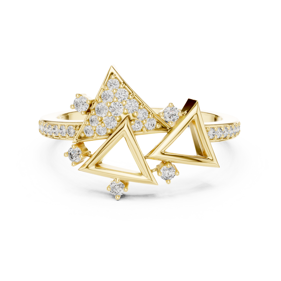 Elvarienne Geometric Round Diamond Ring
