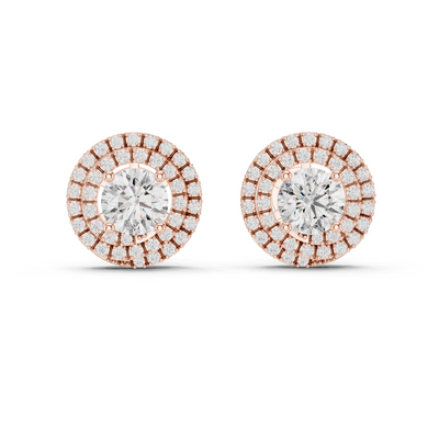 Liora 7.00 mm Diamond Halo Earrings