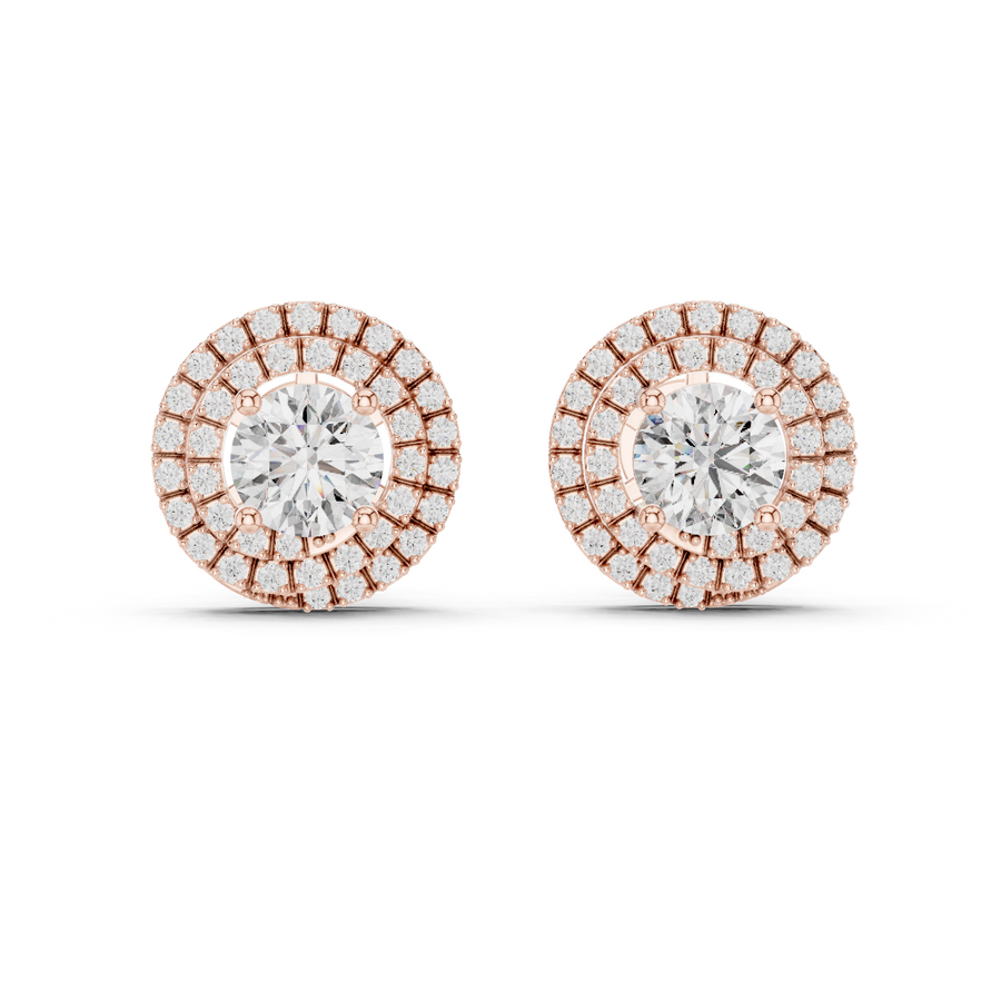 Liora 7.00 mm Diamond Halo Earrings
