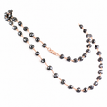 6 mm Black Diamond Long Chain Necklace, Sterling Silver Lobster Clasp, 18–36 Inches + Free Diamond Studs