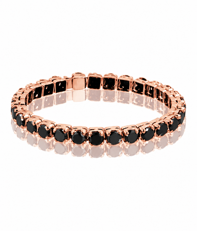5 mm Black Diamond Tennis Bracelet in 925 Sterling Silver, 6–8.5 Inches - ZeeDiamonds
