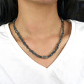 Certified  4 mm Black Rough Diamond Beads Necklace with Bracelet & Earrings Set! Amazing Collection & Gift for Someone Special. Certified! Free Diamond Studs. - ZeeDiamonds