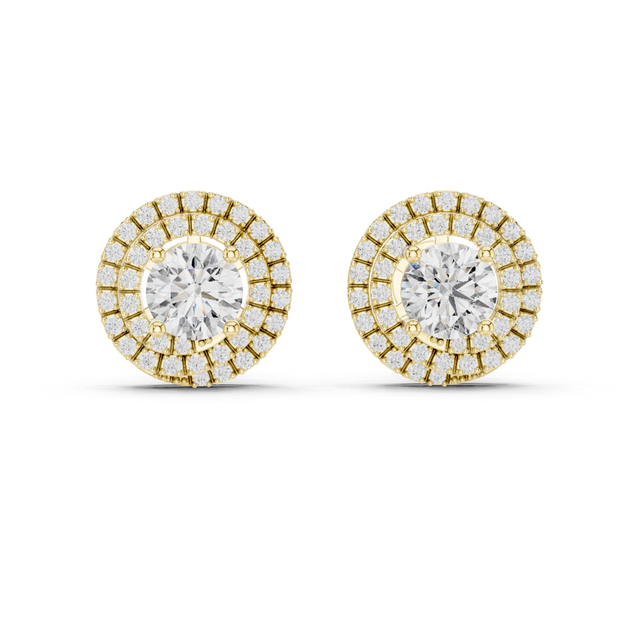 Liora 7.00 mm Diamond Halo Earrings