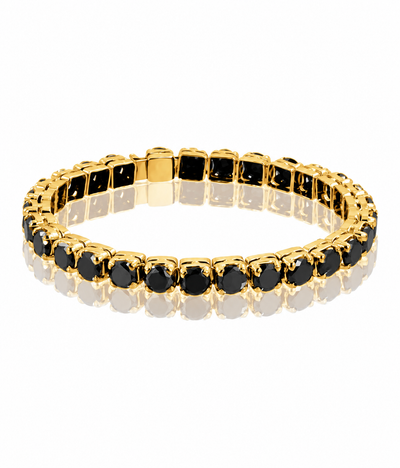 5 mm Black Diamond Tennis Bracelet in 925 Sterling Silver, 6–8.5 Inches - ZeeDiamonds