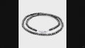 6 mm Black Diamond Beaded Necklace, 16–30 Inches, Sterling Silver Lobster Clasp + Free Diamond Studs
