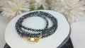 3 mm Black Diamond Beaded Necklace, Sterling Silver Lobster Clasp, Yellow Finish, 16–24 Inches+ Free Diamond Studs