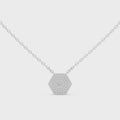 Seraphina 15.3 mm Hexagonal Halo Diamond Necklace
