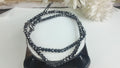 3 mm Black Diamond Beaded Necklace, 925 Sterling Silver, 16–36 Inches + Free Diamond Studs