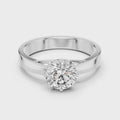 6.5 mm Round Diamond Solitaire Ring