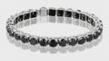 5 mm Black Diamond Tennis Bracelet in 925 Sterling Silver, 6–8.5 Inches