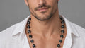 8 mm Black Diamond Long Chain Necklace in 925 Sterling Silver, 18–36 Inches + Free Diamond Studs