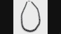8 mm Black Diamond Beaded Necklace, 925 Sterling Silver Clasp, 18–24 Inches + Free Diamond Studs