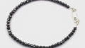 14 CT Black Diamond Beaded Bracelet, 2.80 mm Beads, 925 Sterling Silver, 6.5–8.5 Inches