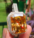HUGE 82.50 Ct Champagne Moissanite Pendant – Amazing Shine & Luster ! - ZeeDiamonds