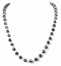8 mm Black Diamond Beaded Chain Necklace, 925 Sterling Silver Clasp, 18–26 Inches | Derek
