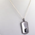 AAA 5.0 Cts Diamond Tag Necklace,Diamond Dog Tag, Gift For Son,Boyfriend,Partner - ZeeDiamonds