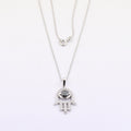 3.5 Carat Heart Shape Black Diamond Pendant in 14kt White Gold,Valentine Gift. - ZeeDiamonds