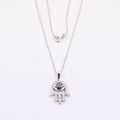 3.5 Carat Heart Shape Black Diamond Pendant in 14kt White Gold,Valentine Gift. - ZeeDiamonds