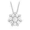 Certified Cluster Diamond 14K White Gold Pendant.VVS Diamonds - G Color, - ZeeDiamonds