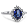 Lovely Blue Sapphire Ring With White Diamond Accents - ZeeDiamonds