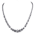 Certified 3-4 mm Black Diamond Beaded Necklace, Great Shine & Beautiful Look