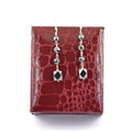 15.00 Ct, 6 mm Black Diamonds Dangler Silver Drop Earrings - ZeeDiamonds