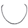 6 mm 100% Certified Round Cut Black Diamond Beads Necklace In 925 Silver - ZeeDiamonds