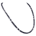 6 mm Black Diamond Beads Necklace With Pipe Shaped Beads - ZeeDiamonds