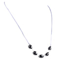 Elegant Drum Shape Black Diamond Sterling Silver Chain Necklace - ZeeDiamonds