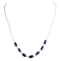 AAA Quality Pipe Shape Black Diamond Sterling Silver Chain Necklace - ZeeDiamonds