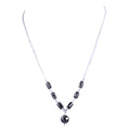 AAA Quality Round And Pipe Shape Black Diamond Beads Chain Necklace - ZeeDiamonds