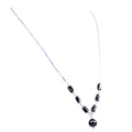 AAA Quality Round And Pipe Shape Black Diamond Beads Chain Necklace - ZeeDiamonds