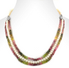 3 mm Three Row Multi Gemstone Beads Necklace, Anniversary Gift, Wedding Gift, - ZeeDiamonds