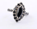 2 Ct Marquise Cut Black Diamond Engagement Ring With Black Diamond Accents - ZeeDiamonds