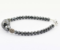 4 mm Black Diamond Beads With Silver (Goli) Designer Bracelet - ZeeDiamonds