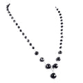 4-8 mm Black Diamond Round Faceted Beads Necklace in Sterling Silver - ZeeDiamonds