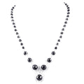 4-8 mm Black Diamond Round Faceted Beads Necklace in Sterling Silver - ZeeDiamonds