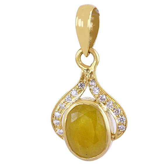 Natural 5.25 Ratti Yellow Sapphire Pukhraj Panchdhatu Pendant - ZeeDiamonds