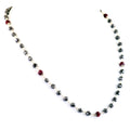 4mm Black Diamond Beads Wire Necklace With Rubies, 16 - 36 inches - ZeeDiamonds