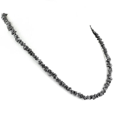 5-6 mm, single row Rough Black Diamond Beads Necklace - ZeeDiamonds