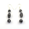 20 Ct Certified Black Diamonds Dangler Drop Earring in Silver - ZeeDiamonds