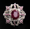 African Ruby Gemstone Statement Ring With Rose Cut Diamonds - ZeeDiamonds
