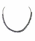 Black Diamond Briolette Necklace With 2 mm Round Faceted Beads - ZeeDiamonds