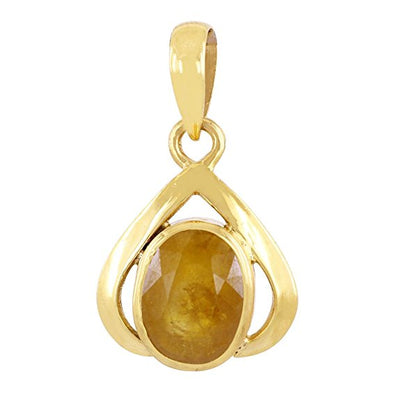Natural Energized Yellow Sapphire Pukhraj Gemstone Birthstone Pendant! - ZeeDiamonds