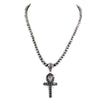 Derek Jeter Men's Black Diamond Necklace with God Eye Cross - ZeeDiamonds