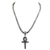 Derek Jeter Men's Black Diamond Necklace with God Eye Cross, Amazing Collection with Great Sparkle
