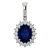 6 Ct Blue Sapphire Pendant with Diamonds in 925 Silver - ZeeDiamonds