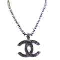 Derek Jeter Men's Black Diamond Necklace with CC Pendent - ZeeDiamonds