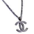 Derek Jeter Men's Black Diamond Necklace with CC Pendent - ZeeDiamonds